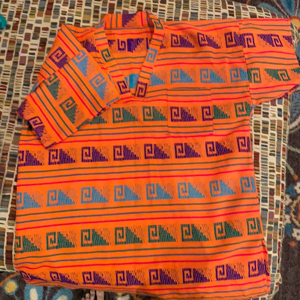 Mexican caftan shirt orange XL